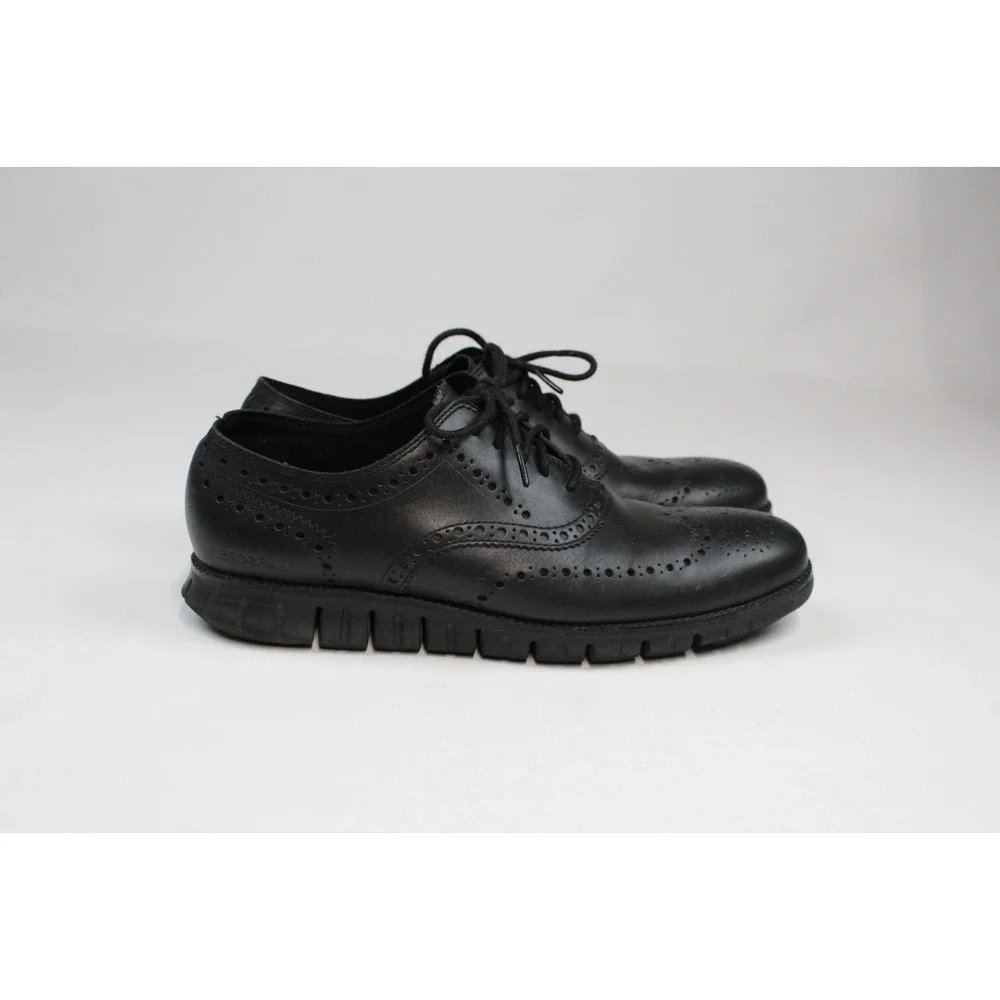 Cole Haan Zero Grand Mens Black Leather Wingtip Oxford Shoes C20719 - Size 11 M